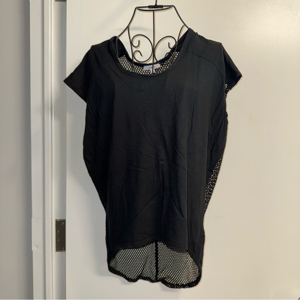Firth Black Oversized Tee With Mesh Back